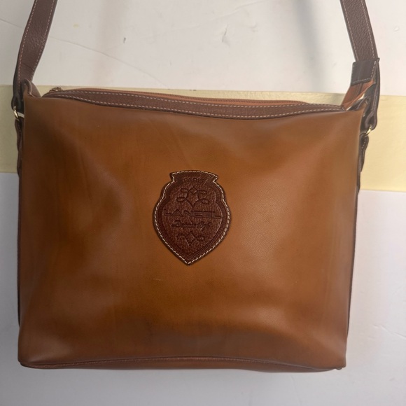 LANCEL Vintage 80s 90 Leather Shoulder Hobo Crossbody Bag Logo Minimalist Brown - Picture 5 of 16
